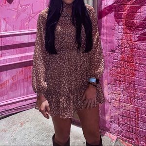 Boutique Short High Neck Flowy Dress